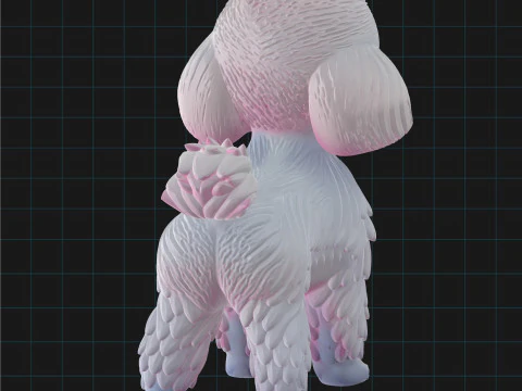 Realistic 3D Poodle Dog Model 3D Model