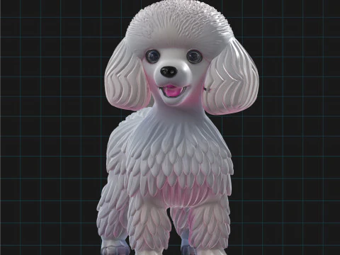 Realistic 3D Poodle Dog Model 3D Model