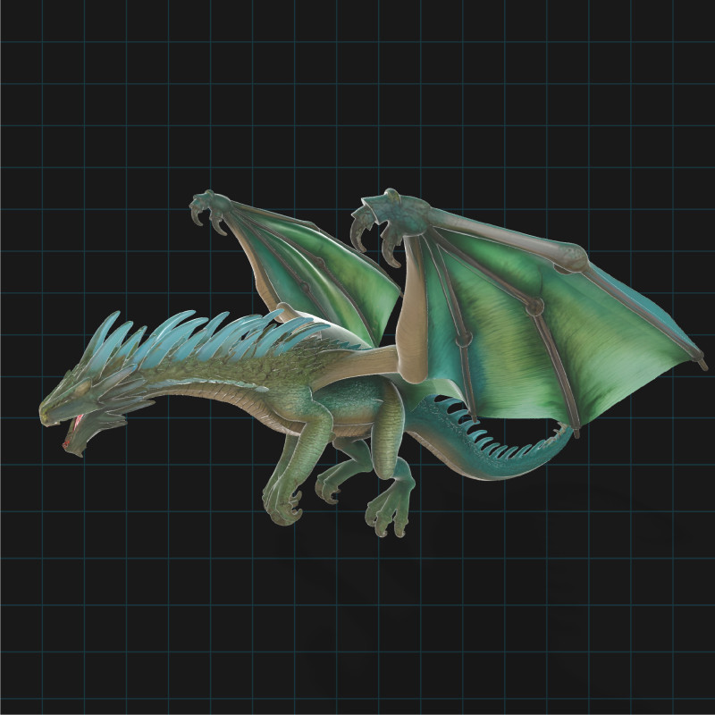 Fantasy Dragon Modèle 3D .c4d .max .obj .3ds .fbx .stl .blend