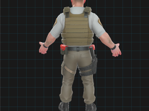 Tactical Soldier 3D Character Model Security Military Asset Modèle 3D