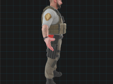 Tactical Soldier 3D Character Model Security Military Asset Modèle 3D