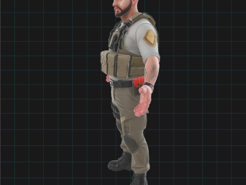 Tactical Soldier 3D Character Model Security Military Asset Modèle 3D