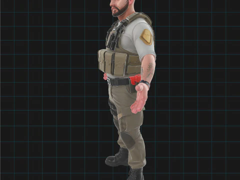 Tactical Soldier 3D Character Model Security Military Asset 3D Model