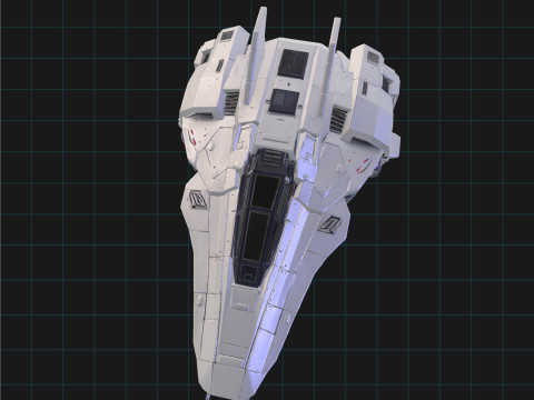 Sci-Fi Spaceship Futuristic Space Fighter Jet Model 3D