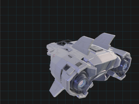Sci-Fi Spaceship Futuristic Space Fighter Jet Model 3D