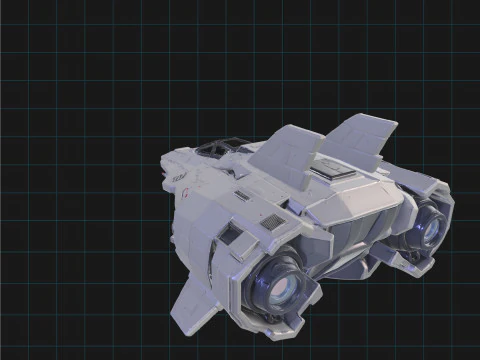 Sci-Fi Spaceship Futuristic Space Fighter Jet 3D Model