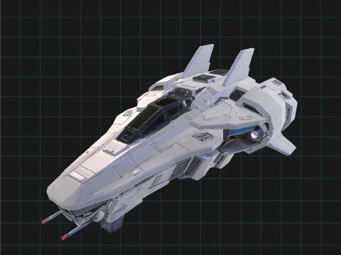 Sci-Fi Spaceship Futuristic Space Fighter Jet 3D Model