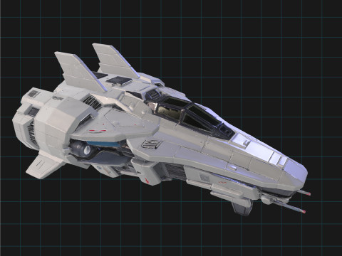 Sci-Fi Spaceship Futuristic Space Fighter Jet Model 3D