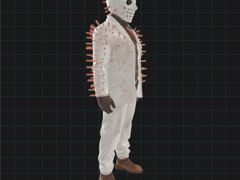 Horror Doctor 3D Character Model Masked Villain with Syringes Model 3D
