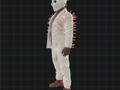 Horror Doctor 3D Character Model Masked Villain with Syringes Model 3D