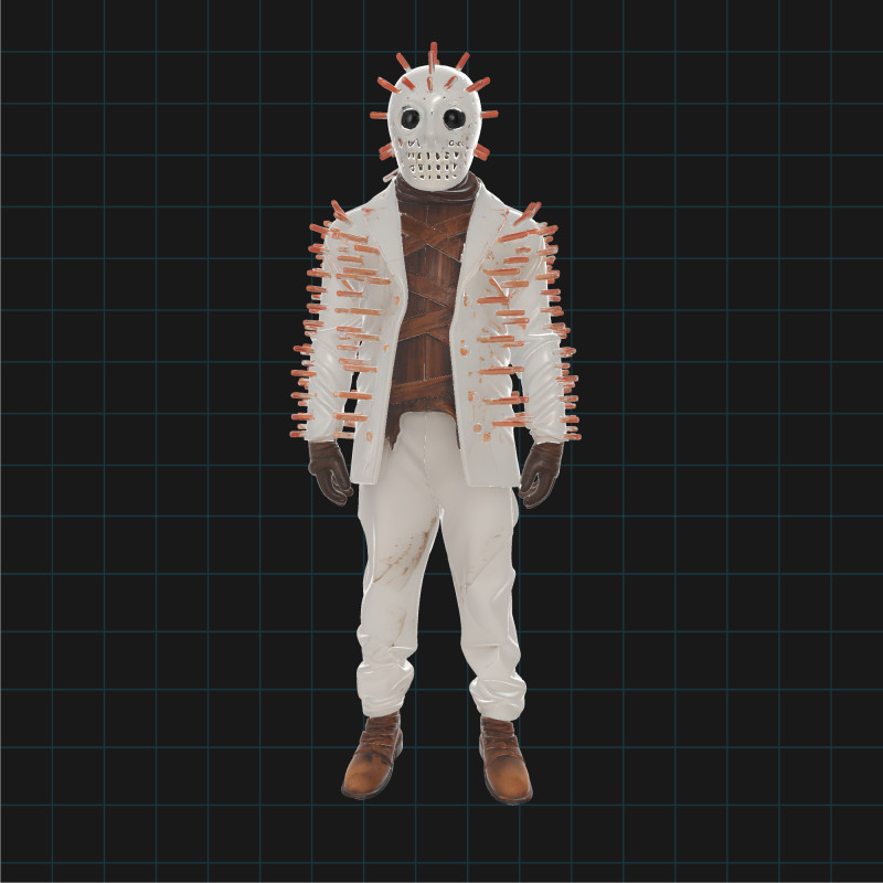 Horror Doctor 3D Character Model Masked Villain with Syringes Model 3D .c4d .max .obj .3ds .fbx .stl .blend 