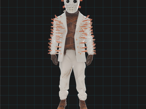 Horror Doctor 3D Character Model Masked Villain with Syringes 3D Model