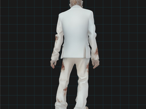 Zombie Businessman Character Creepy Undead Suit Man Horror Asset 3D मॉडल