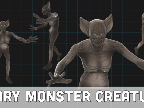 Scary Monster Creature Horror Character Asset Modelo 3D