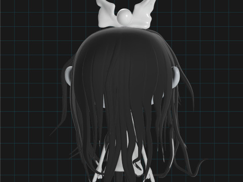 Creepy Girl Horror Stylized Haunted Character with Skull Bow Model 3D