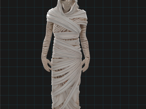 Ancient Mummy Character Undead Horror Asset Model 3D