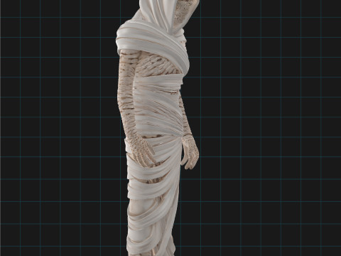 Ancient Mummy Character Undead Horror Asset Model 3D