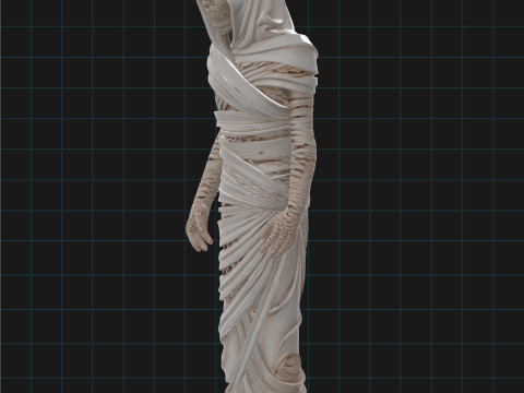 Ancient Mummy Character Undead Horror Asset Model 3D