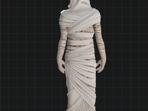 Ancient Mummy Character Undead Horror Asset Model 3D