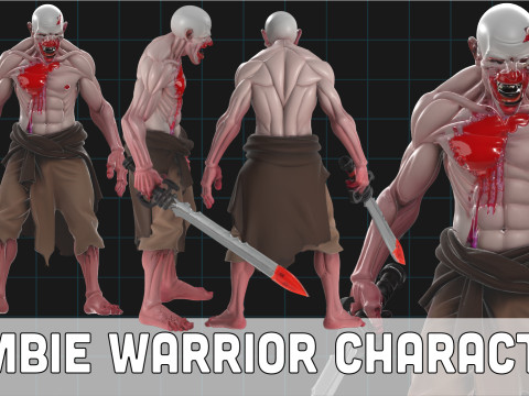 Zombie Warrior Character 3D Model