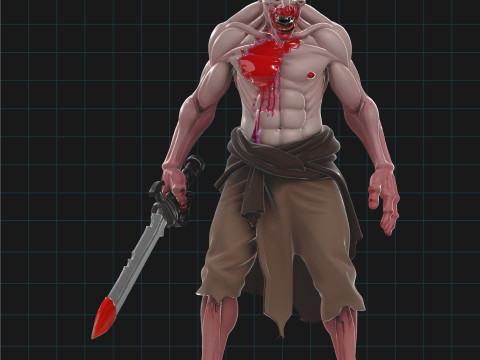 Zombie Warrior Character 3D मॉडल