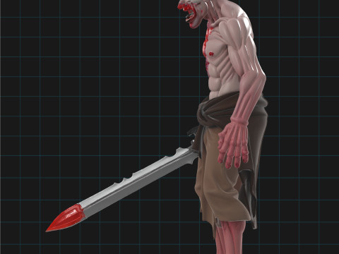 Zombie Warrior Character 3D मॉडल