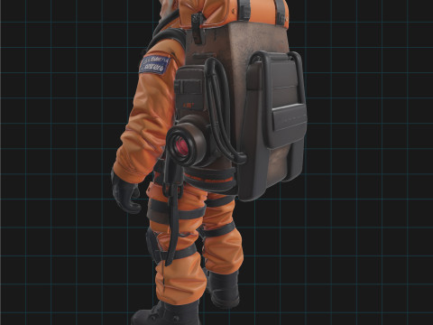 Realistic Elderly Male Astronaut 3D Character Space Suit Model 3Dモデル