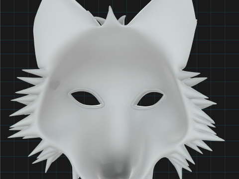 Stylized Wolf Mask Fantasy Animal Mask 3D 모델