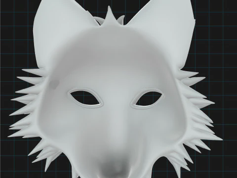 Masque de loup stylis&eacute; Masque d'animal fantastique Modèle 3D