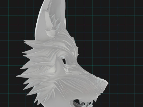 Stylized Wolf Mask Fantasy Animal Mask 3D 모델