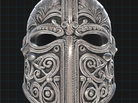 Medieval Fantasy Helmet Viking Warrior Armor Model 3D