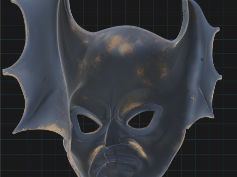 Demonic Skull Mask Fantasy Horror Helmet with Horns 3D Model