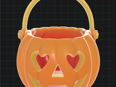 Halloween Pumpkin Candy Bucket Lantern Trick or Treat Pail Modello 3D