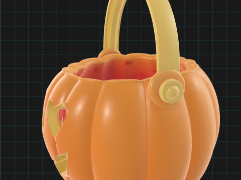 Halloween Pumpkin Candy Bucket Lantern Trick or Treat Pail Modello 3D