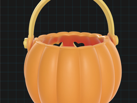 Halloween Pumpkin Candy Bucket Lantern Trick or Treat Pail Modello 3D