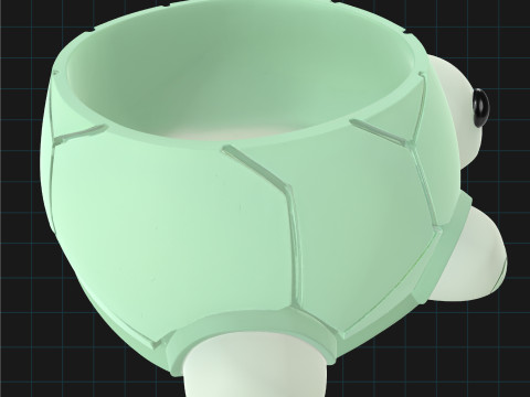 Turtle Planter Pot Cute Animal Container 3D Model