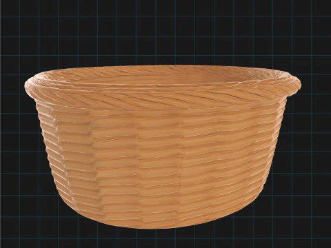 Sharing mode of 3D Wicker Basket Model Realistic Rattan Basket Prop Handwoven Storage Container 3D Model