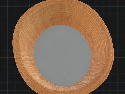 Sharing mode of 3D Wicker Basket Model Realistic Rattan Basket Prop Handwoven Storage Container 3D Model