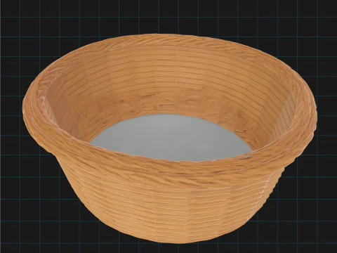 Sharing mode of 3D Wicker Basket Model Realistic Rattan Basket Prop Handwoven Storage Container 3D Model