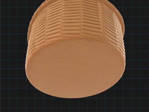 Sharing mode of 3D Wicker Basket Model Realistic Rattan Basket Prop Handwoven Storage Container 3D मॉडल