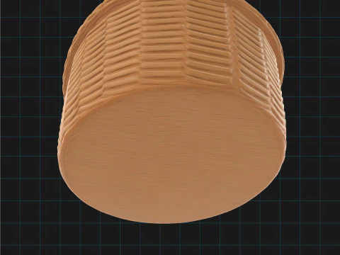 Sharing mode of 3D Wicker Basket Model Realistic Rattan Basket Prop Handwoven Storage Container 3D Model