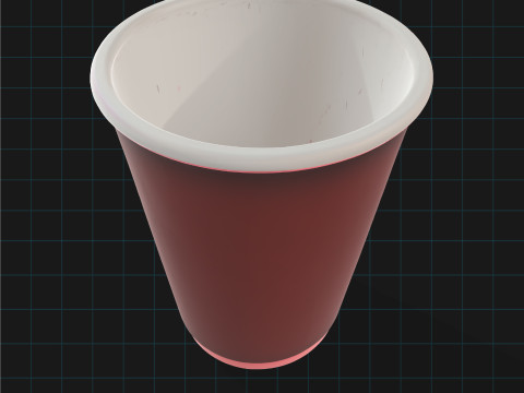 Red Disposable Cup Realistic Plastic Coffee Cup Modèle 3D
