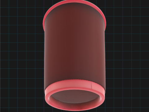 Red Disposable Cup Realistic Plastic Coffee Cup Modèle 3D