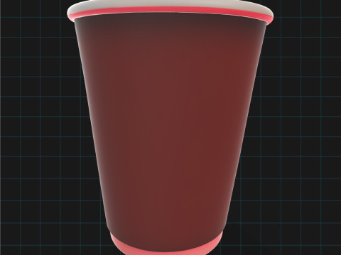 Red Disposable Cup Realistic Plastic Coffee Cup Modèle 3D