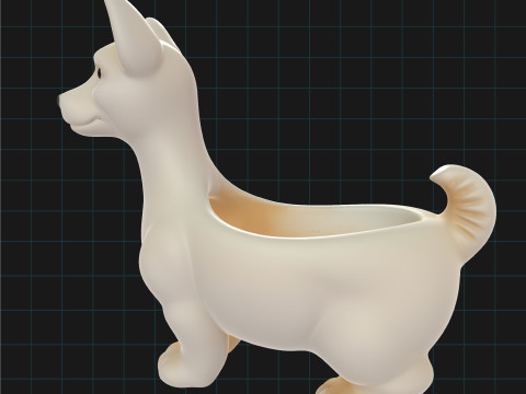 Dog Planter Cute Animal Flower Pot Cartoon Dog Pot Decor 3D Model