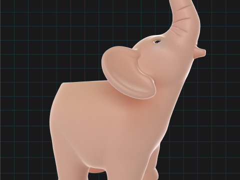 大象花盆可爱装饰动物盆 3D 模型