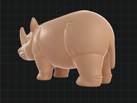 Rhino Planter Animal Shaped Pot Cute Ceramic Style Container Modello 3D
