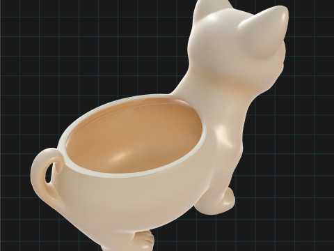 Cute Cat Planter Animal Pot for Plants Decorative Pet Planter Model 3D