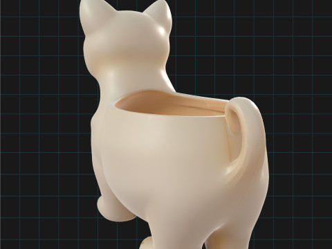 Cute Cat Planter Animal Pot for Plants Decorative Pet Planter Model 3D