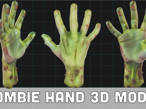 Zombie Hand Realistic Severed Monster Hand for Halloween 3D Model